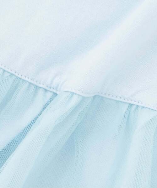 ANNA SUI mini（アナスイ・ミニ）の「【人気商品再入荷】【直営店で取り扱い無し】裾ペプラムチュール長袖Tシャツ（Tシャツ/カットソー・キッズ・ライトブルー/ホワイト・85-95cm/105-115cm）」の6枚目の写真