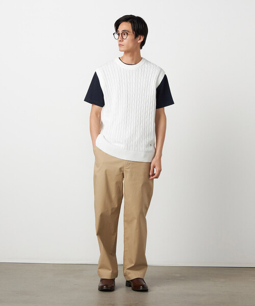 COMME CA ISM（コムサイズム）の「ケーブルニットベスト（ニット/セーター・メンズ・ブルー/オフホワイト/ネイビー・FREE）」の5枚目の写真