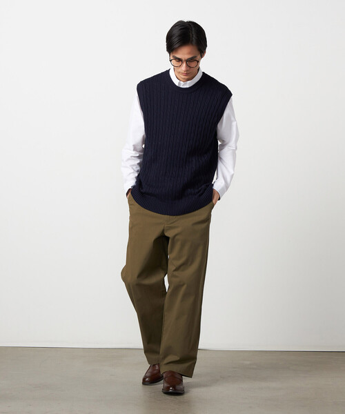 COMME CA ISM（コムサイズム）の「ケーブルニットベスト（ニット/セーター・メンズ・ブルー/オフホワイト/ネイビー・FREE）」の8枚目の写真