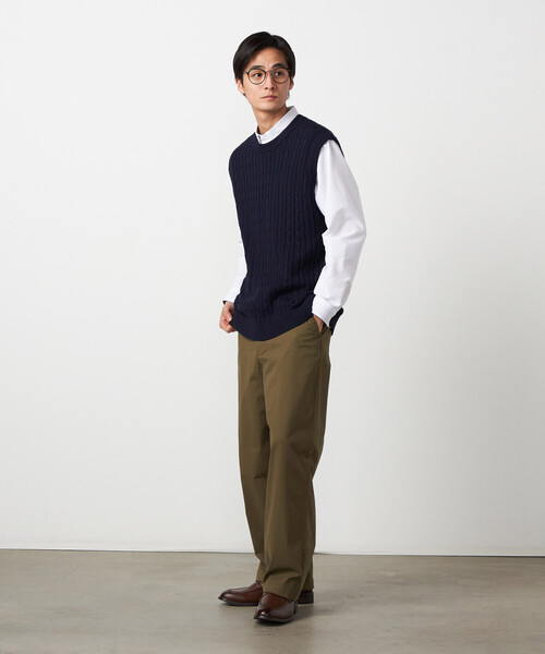 COMME CA ISM（コムサイズム）の「ケーブルニットベスト（ニット/セーター・メンズ・ブルー/オフホワイト/ネイビー・FREE）」の9枚目の写真