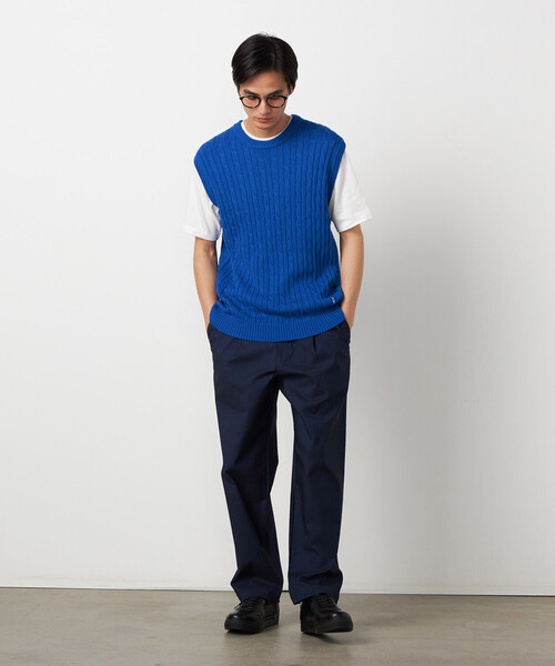 COMME CA ISM（コムサイズム）の「ケーブルニットベスト（ニット/セーター・メンズ・ブルー/オフホワイト/ネイビー・FREE）」の14枚目の写真