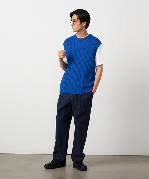 COMME CA ISM（コムサイズム）の「ケーブルニットベスト（ニット/セーター・メンズ・ブルー/オフホワイト/ネイビー・FREE）」の15枚目の写真