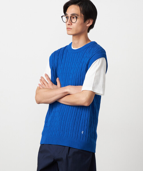 COMME CA ISM（コムサイズム）の「ケーブルニットベスト（ニット/セーター・メンズ・ブルー/オフホワイト/ネイビー・FREE）」の17枚目の写真