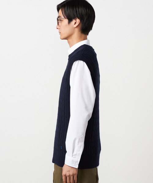 COMME CA ISM（コムサイズム）の「ケーブルニットベスト（ニット/セーター・メンズ・ブルー/オフホワイト/ネイビー・FREE）」の19枚目の写真