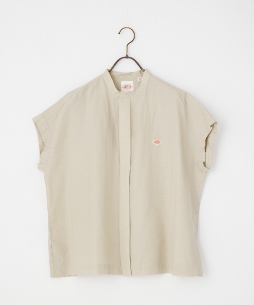 DANTON バンドカラーノースリーブシャツブラウス DANTON/ダントン] バンドカラー ノースリーブシャツブラウス（シャツ