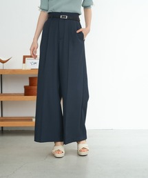 ベルト付きタックパンツ