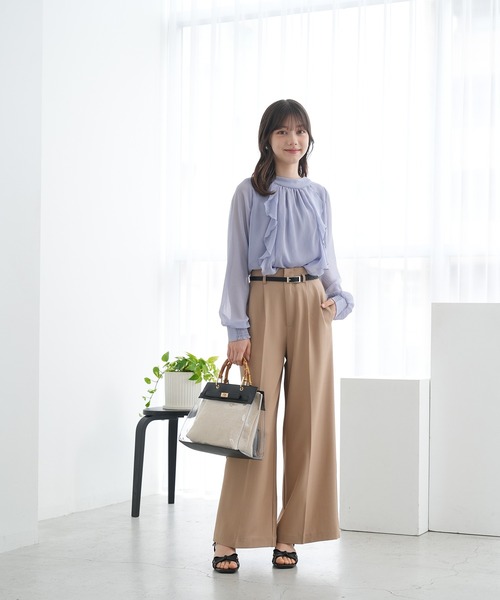 ASTORIA ODIER(アストリアオディール)の「ベルト付きタックパンツ(その他パンツ・レディース・キャメル/ホワイト/ネイビー/ピンクベージュ/ブラウン・MEDIUM/SMALL)」の9枚目の写真