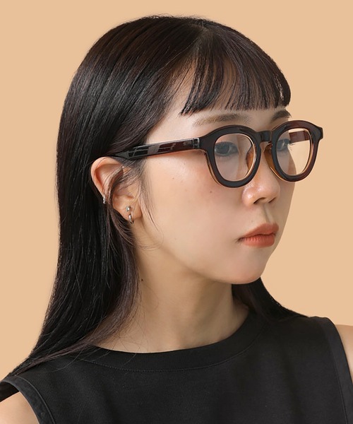 CONTROL FREAK / CTFK（コントロールフリーク）の「CONTROL FREAK(コントロールフリーク)太フレームクリアレンズ（サングラス・レディース・ブラウン/カーキ・FREE）」の2枚目の写真