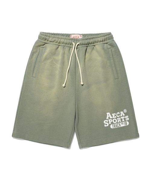AECA(エイカ)の「WASHED CUT-OFF HEM SWEAT SHORTS-GREEN(その他パンツ・メンズ・その他・S/M/L/XL)」の4枚目の写真