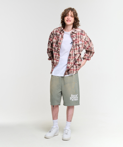 AECA(エイカ)の「WASHED CUT-OFF HEM SWEAT SHORTS-GREEN(その他パンツ・メンズ・その他・S/M/L/XL)」の7枚目の写真