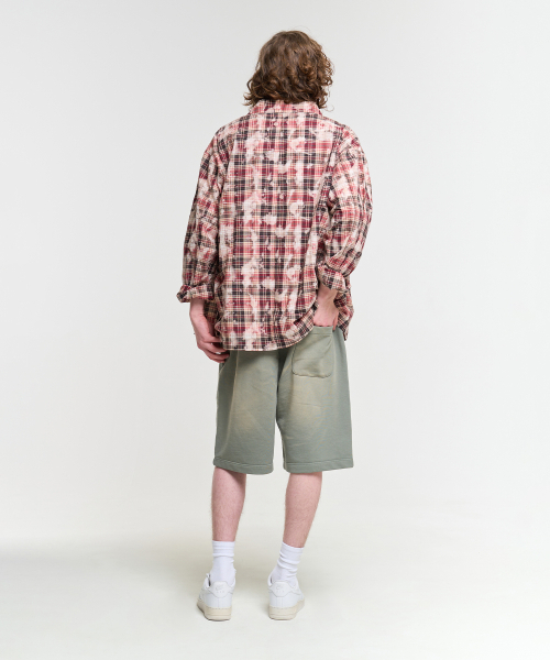 AECA(エイカ)の「WASHED CUT-OFF HEM SWEAT SHORTS-GREEN(その他パンツ・メンズ・その他・S/M/L/XL)」の9枚目の写真
