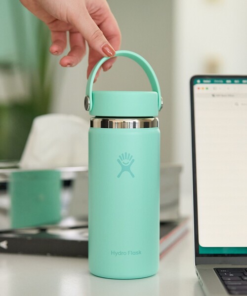 HYDRO FLASK(ハイドロフラスク)の「Hydro Flask/ハイドロフラスク 16OZ WIDE MOUTH(水筒・メンズ・ベージュ/ホワイト/ライトグレー/オリーブ/ピンク/ネイビー/ブルーグリーン/ピンク系その他/ブラック/パープル・ONE SIZE)」の7枚目の写真
