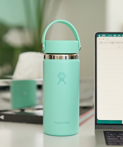 HYDRO FLASK(ハイドロフラスク)の「Hydro Flask/ハイドロフラスク 16OZ WIDE MOUTH(水筒・メンズ・ベージュ/ホワイト/ライトグレー/オリーブ/ピンク/ネイビー/ブルーグリーン/ピンク系その他/ブラック/パープル・ONE SIZE)」の20枚目の写真