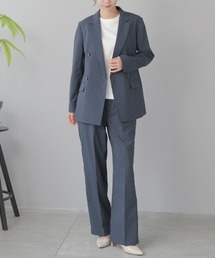 festinalente（フェスティナレンテ）の「【洗える】テックリネン ダブルジャケット タックワイドセットアップ（スーツセット）」