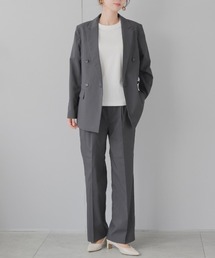 festinalente（フェスティナレンテ）の「【洗える】テックリネン ダブルジャケット タックワイドセットアップ（スーツセット）」