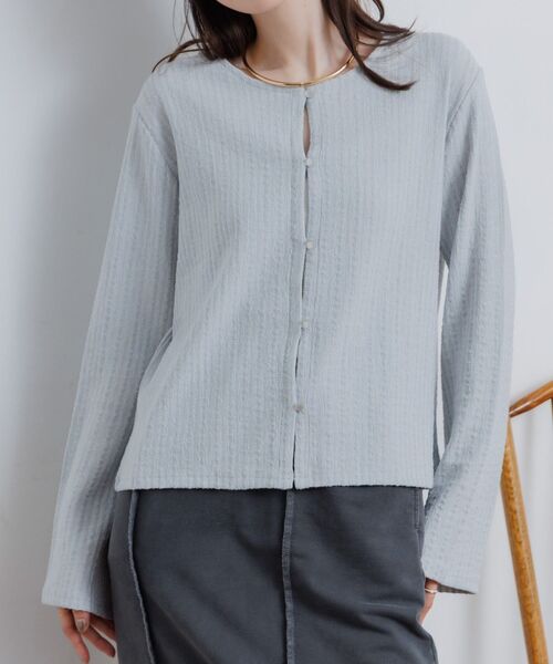 RETRO GIRL（レトロガール）の「カットリブカーディガン（カーディガン/ボレロ・レディース・ブルー/ナチュラル/ブラウン・FREE）」の3枚目の写真