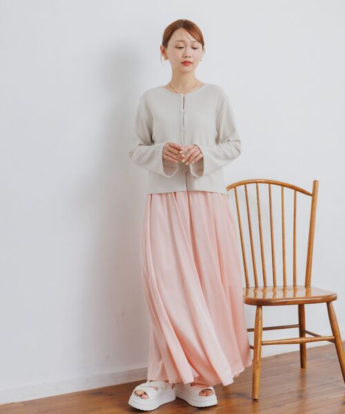 RETRO GIRL（レトロガール）の「カットリブカーディガン（カーディガン/ボレロ・レディース・ブルー/ナチュラル/ブラウン・FREE）」の4枚目の写真