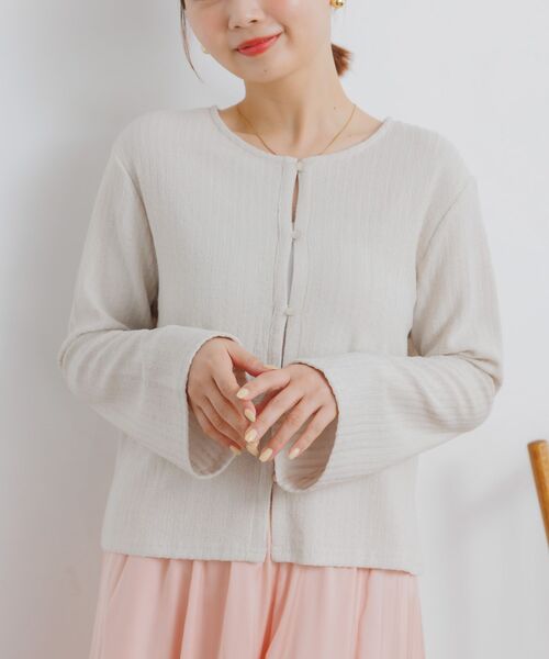 RETRO GIRL（レトロガール）の「カットリブカーディガン（カーディガン/ボレロ・レディース・ブルー/ナチュラル/ブラウン・FREE）」の9枚目の写真