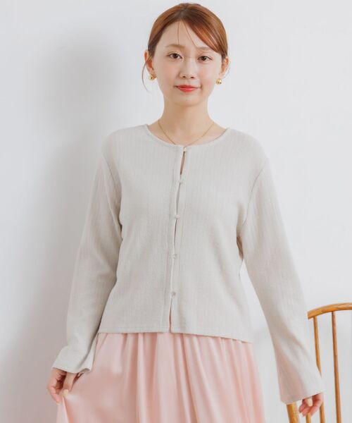 RETRO GIRL（レトロガール）の「カットリブカーディガン（カーディガン/ボレロ・レディース・ブルー/ナチュラル/ブラウン・FREE）」の10枚目の写真