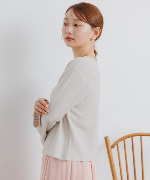 RETRO GIRL（レトロガール）の「カットリブカーディガン（カーディガン/ボレロ・レディース・ブルー/ナチュラル/ブラウン・FREE）」の13枚目の写真
