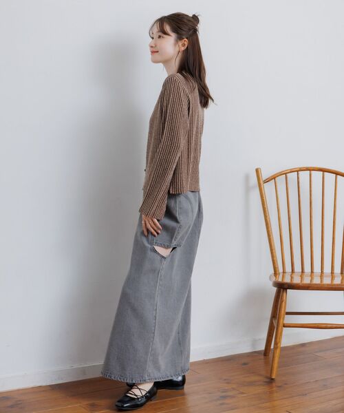 RETRO GIRL（レトロガール）の「カットリブカーディガン（カーディガン/ボレロ・レディース・ブルー/ナチュラル/ブラウン・FREE）」の15枚目の写真