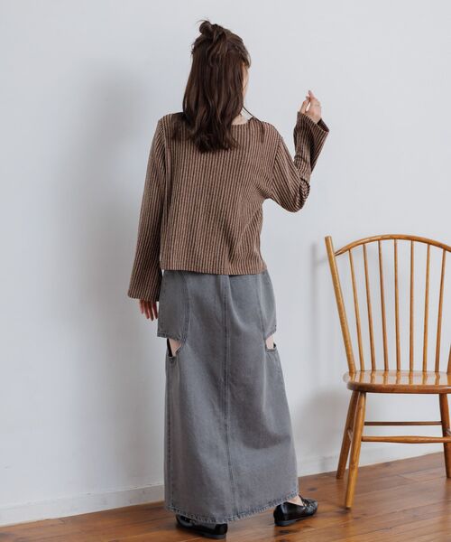 RETRO GIRL（レトロガール）の「カットリブカーディガン（カーディガン/ボレロ・レディース・ブルー/ナチュラル/ブラウン・FREE）」の16枚目の写真