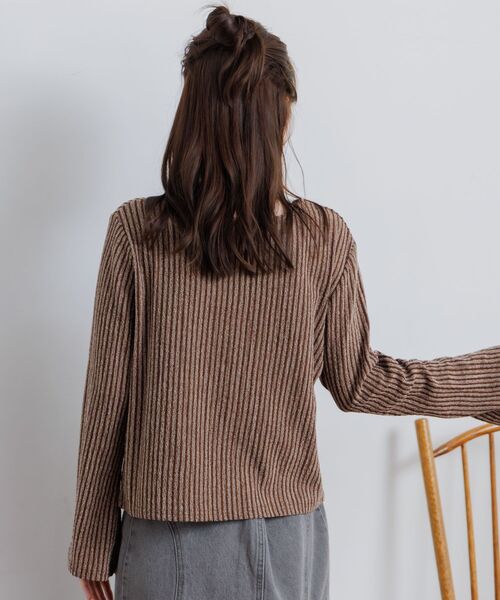 RETRO GIRL（レトロガール）の「カットリブカーディガン（カーディガン/ボレロ・レディース・ブルー/ナチュラル/ブラウン・FREE）」の20枚目の写真