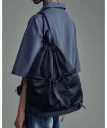 ADAM PATEK | 【ADAMPATEK/アダムパテック】Leather mesh drawstring bag メッシュ巾着バッグ(バックパック/リュック)