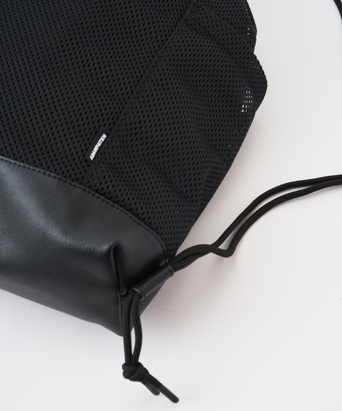 ADAM PATEK（アダムパテック）の「【ADAMPATEK/アダムパテック】Leather mesh drawstring bag メッシュ巾着バッグ（バックパック/リュック・メンズ・ブラック・FREE）」の5枚目の写真