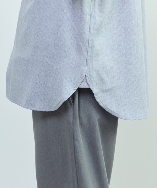 MEN'S MELROSE（メンズメルローズ）の「リネンライクエステル レギュラーカラー8分袖シャツ（シャツ/ブラウス・メンズ・ブルー/サックスブルー/グリーン/イエロー・3/2）」の11枚目の写真