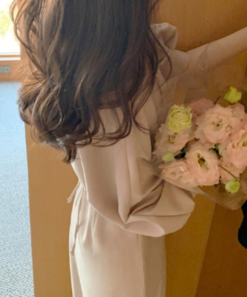Emilie(エミリー)の「シアークリンクルドロストワンピース(ワンピース・レディース・ブラック/ベージュ・FREE)」の9枚目の写真