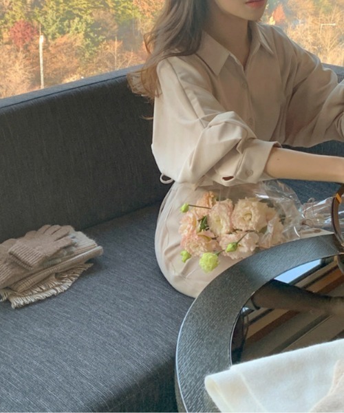 Emilie(エミリー)の「シアークリンクルドロストワンピース(ワンピース・レディース・ブラック/ベージュ・FREE)」の18枚目の写真