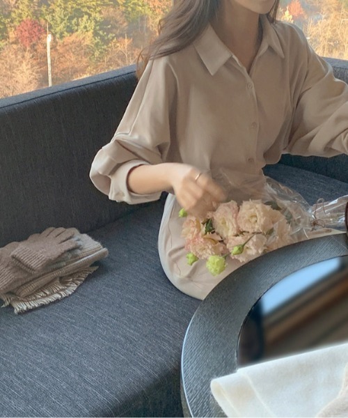 Emilie(エミリー)の「シアークリンクルドロストワンピース(ワンピース・レディース・ブラック/ベージュ・FREE)」の19枚目の写真