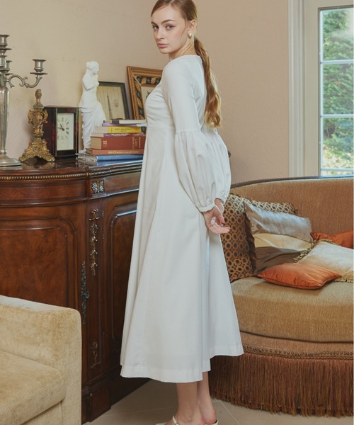 ORGUE(オルグ)の「Heart Neck One-Piece/ハートネックワンピース(ワンピース・レディース・ネイビー/ホワイト・MEDIUM/SMALL)」の5枚目の写真