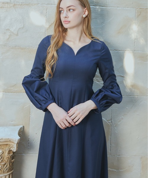 ORGUE(オルグ)の「Heart Neck One-Piece/ハートネックワンピース(ワンピース・レディース・ネイビー/ホワイト・MEDIUM/SMALL)」の12枚目の写真
