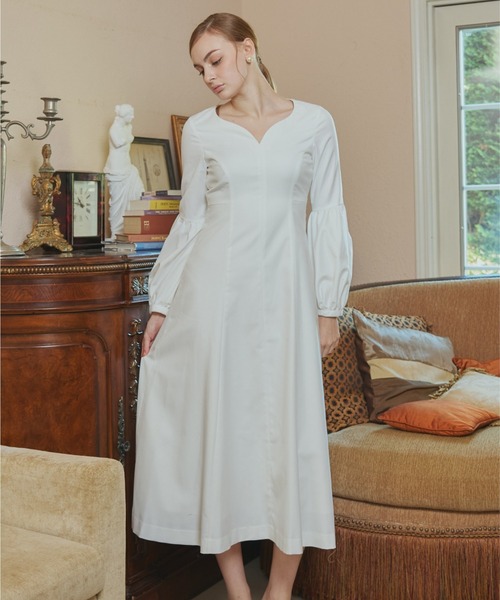 ORGUE(オルグ)の「Heart Neck One-Piece/ハートネックワンピース(ワンピース・レディース・ネイビー/ホワイト・MEDIUM/SMALL)」の4枚目の写真