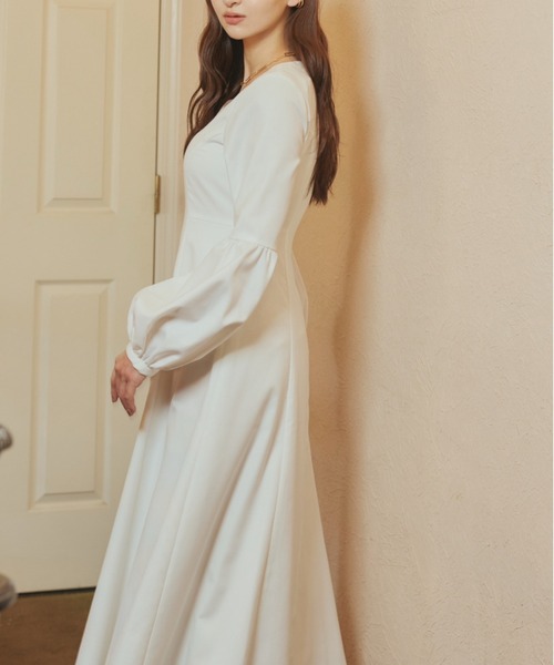 ORGUE(オルグ)の「Heart Neck One-Piece/ハートネックワンピース(ワンピース・レディース・ネイビー/ホワイト・MEDIUM/SMALL)」の7枚目の写真