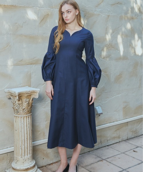 ORGUE(オルグ)の「Heart Neck One-Piece/ハートネックワンピース(ワンピース・レディース・ネイビー/ホワイト・MEDIUM/SMALL)」の11枚目の写真
