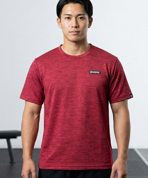 K-SWISS(ケースイス)の「【K-SWISS/ケースイス】杢天竺プリントクルーTシャツ/クルーネック ジム ランニング 通勤 休日(Tシャツ/カットソー・メンズ・ネイビー/ブラック/レッド・X-LARGE/LARGE/MEDIUM)」の5枚目の写真