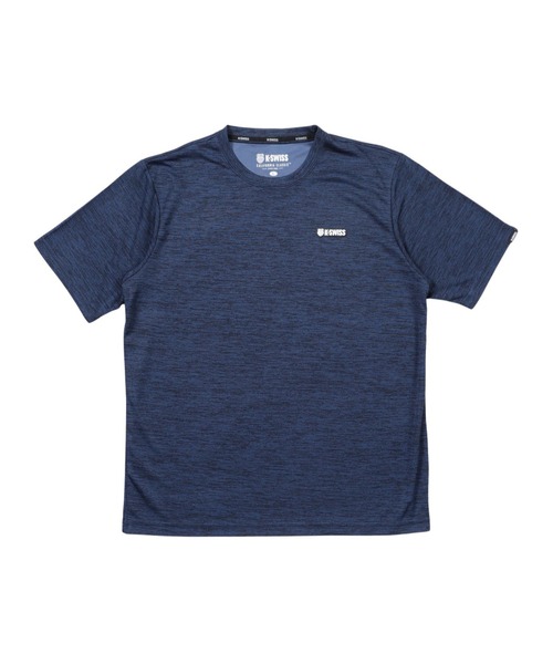 K-SWISS(ケースイス)の「【K-SWISS/ケースイス】杢天竺プリントクルーTシャツ/クルーネック ジム ランニング 通勤 休日(Tシャツ/カットソー・メンズ・ネイビー/ブラック/レッド・X-LARGE/LARGE/MEDIUM)」の8枚目の写真