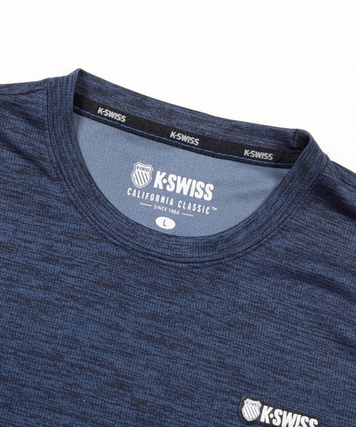 K-SWISS(ケースイス)の「【K-SWISS/ケースイス】杢天竺プリントクルーTシャツ/クルーネック ジム ランニング 通勤 休日(Tシャツ/カットソー・メンズ・ネイビー/ブラック/レッド・X-LARGE/LARGE/MEDIUM)」の11枚目の写真