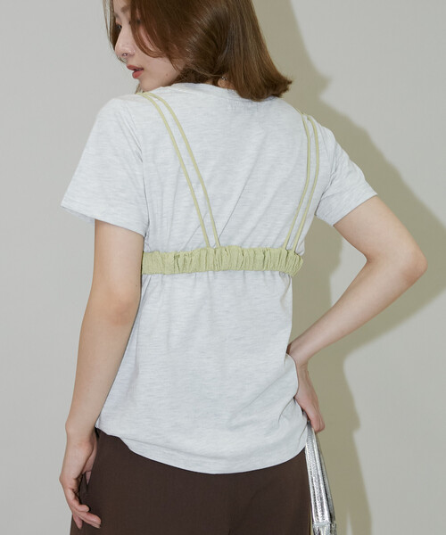 PUBLUX（パブリュクス）の「PUBLUX/パブリュクス ＜セットアイテム＞チビブラ セット Tシャツ　限定展開（Tシャツ/カットソー・レディース・オフホワイト/グレー/チャコールグレー・ﾌﾘ-）」の13枚目の写真