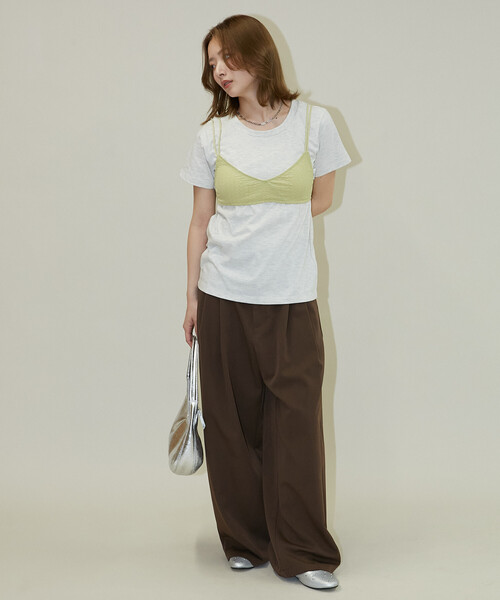 PUBLUX（パブリュクス）の「PUBLUX/パブリュクス ＜セットアイテム＞チビブラ セット Tシャツ　限定展開（Tシャツ/カットソー・レディース・オフホワイト/グレー/チャコールグレー・ﾌﾘ-）」の15枚目の写真
