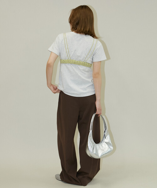 PUBLUX（パブリュクス）の「PUBLUX/パブリュクス ＜セットアイテム＞チビブラ セット Tシャツ　限定展開（Tシャツ/カットソー・レディース・オフホワイト/グレー/チャコールグレー・ﾌﾘ-）」の16枚目の写真