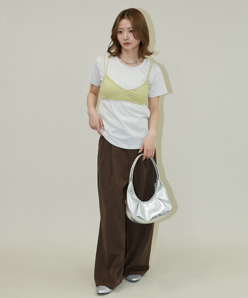 PUBLUX（パブリュクス）の「PUBLUX/パブリュクス ＜セットアイテム＞チビブラ セット Tシャツ　限定展開（Tシャツ/カットソー・レディース・オフホワイト/グレー/チャコールグレー・ﾌﾘ-）」の17枚目の写真