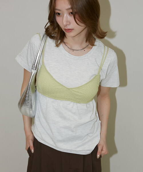 PUBLUX（パブリュクス）の「PUBLUX/パブリュクス ＜セットアイテム＞チビブラ セット Tシャツ　限定展開（Tシャツ/カットソー・レディース・オフホワイト/グレー/チャコールグレー・ﾌﾘ-）」の18枚目の写真