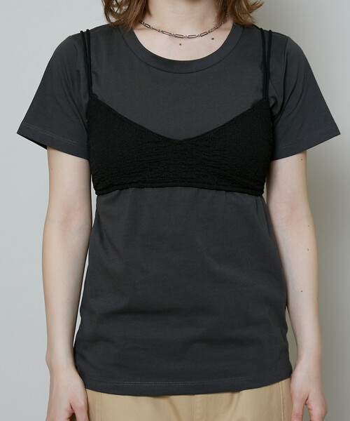 PUBLUX（パブリュクス）の「PUBLUX/パブリュクス ＜セットアイテム＞チビブラ セット Tシャツ　限定展開（Tシャツ/カットソー・レディース・オフホワイト/グレー/チャコールグレー・ﾌﾘ-）」の20枚目の写真