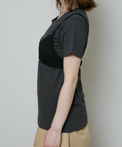 PUBLUX（パブリュクス）の「PUBLUX/パブリュクス ＜セットアイテム＞チビブラ セット Tシャツ　限定展開（Tシャツ/カットソー・レディース・オフホワイト/グレー/チャコールグレー・ﾌﾘ-）」の21枚目の写真