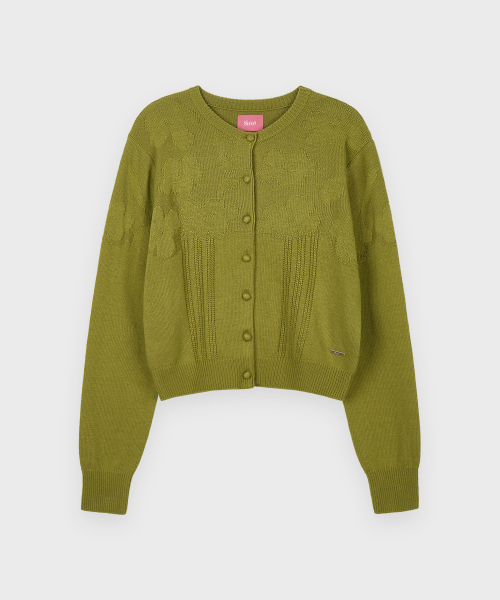 SINOON(シヌーン)の「Reverse Flower Cardigan (Olive)(カーディガン/ボレロ・レディース・オリーブ・FREE)」の4枚目の写真