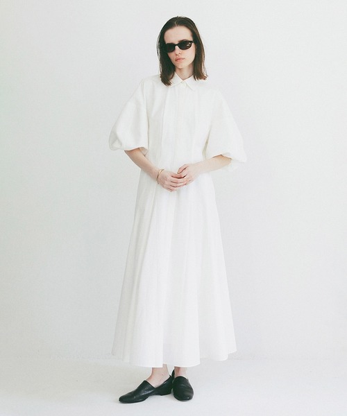 CLANE(クラネ)の「FORM SLEEVE PANEL LINE SHIRT ONEPIECE(ワンピース・レディース・ブラック/サックスブルー/ホワイト・0/2/1)」の10枚目の写真